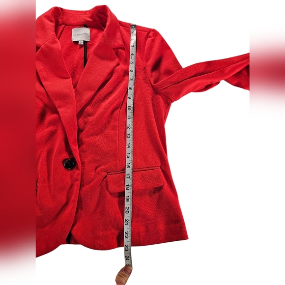 Katherine Malandrino Vibrant Orange Tailored Blazer Size Large - Picture 5 of 5